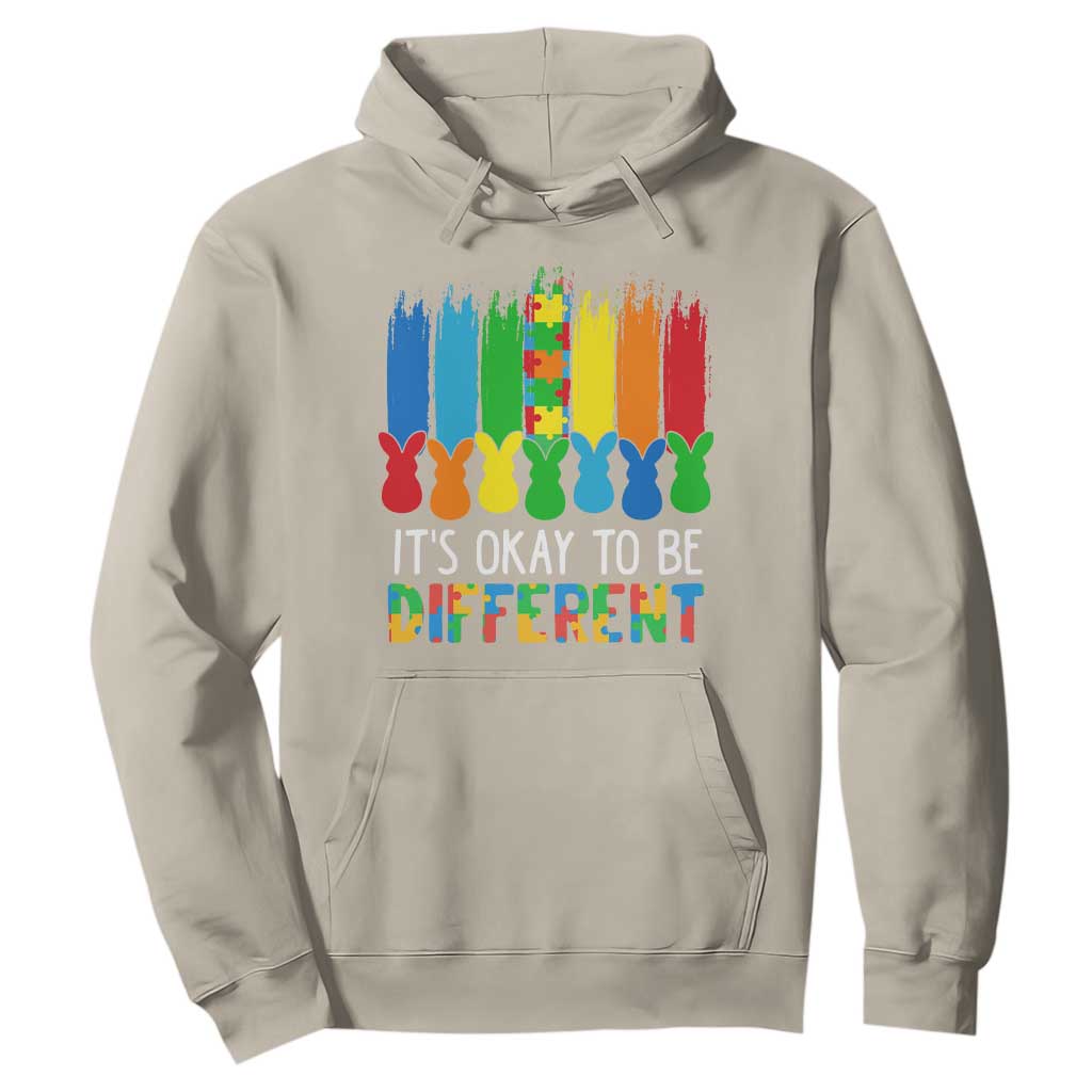 Autism Awareness Hoodie It's OK To Be Different Puzzle Easter Bunny TS09 Sand Printyourwear