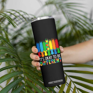 Autism Awareness Skinny Tumbler It's OK To Be Different Puzzle Easter Bunny TS09 Print Your Wear