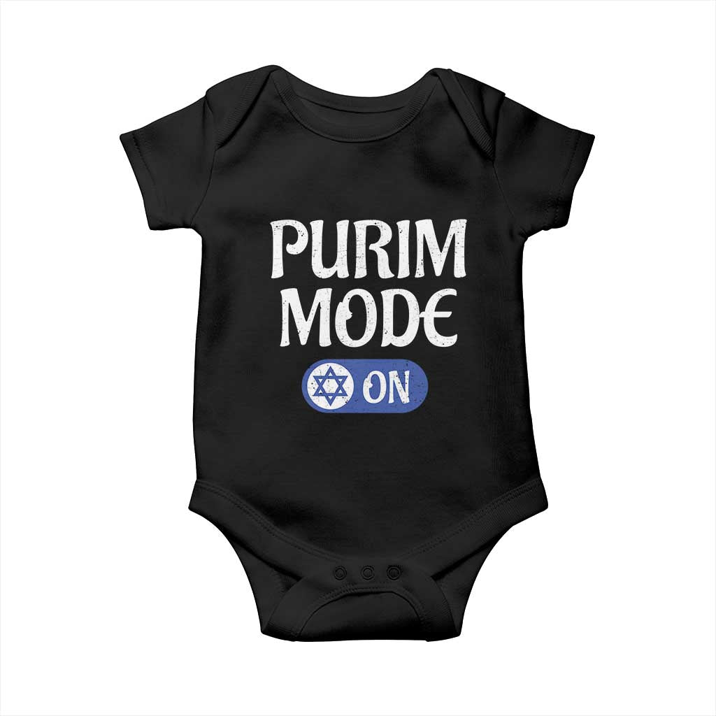 Funny Purim Mode On Baby Onesie Jewish Star of David TS09 Black Print Your Wear