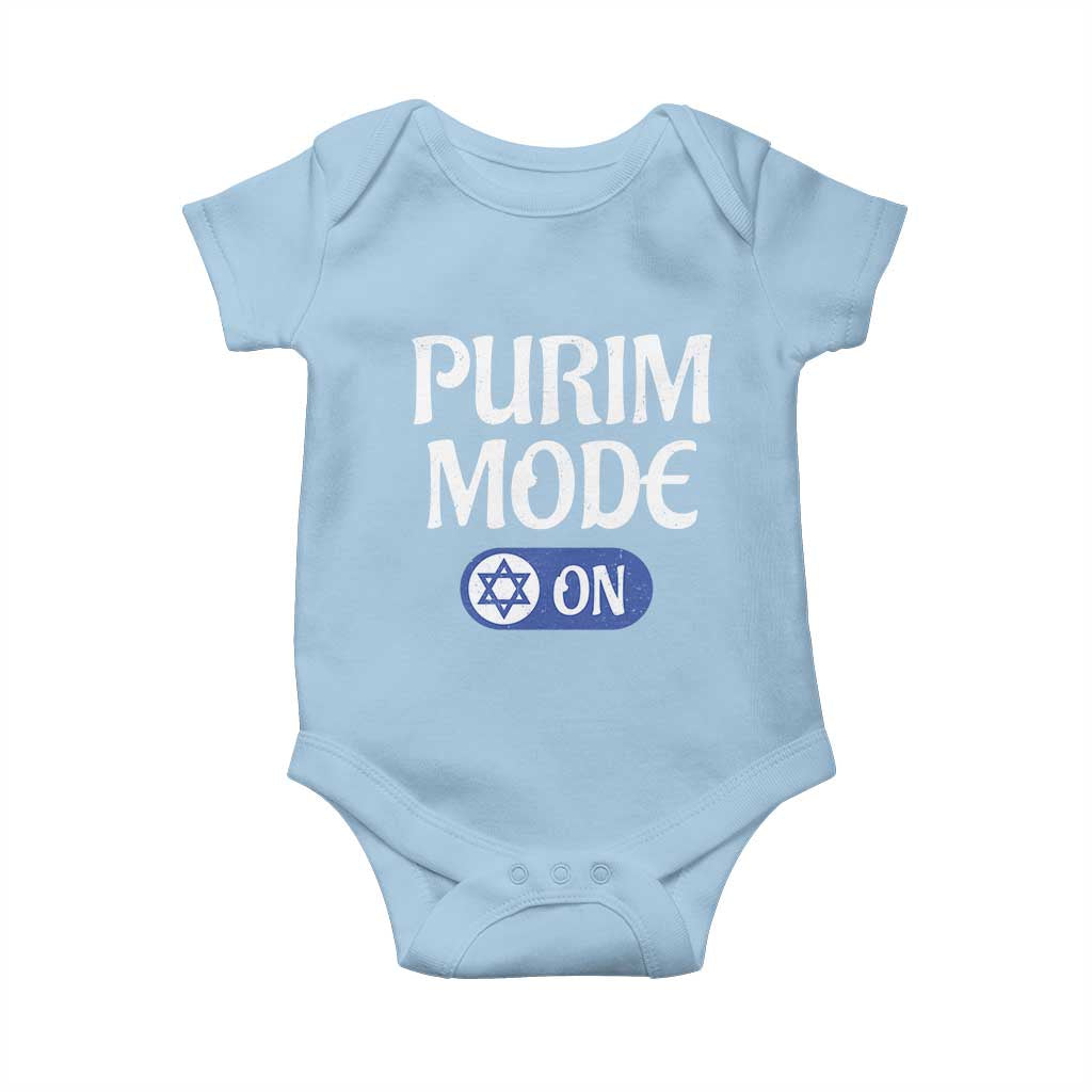 Funny Purim Mode On Baby Onesie Jewish Star of David TS09 Light Blue Print Your Wear