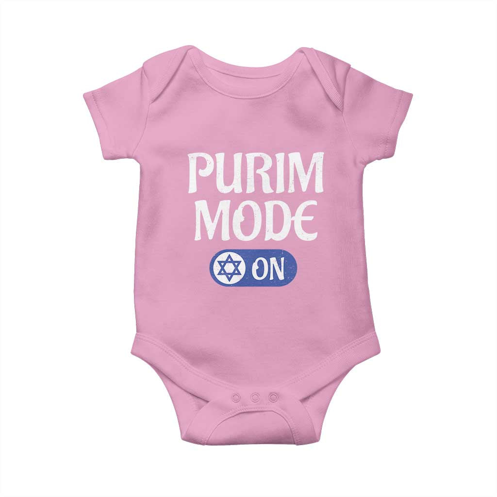 Funny Purim Mode On Baby Onesie Jewish Star of David TS09 Light Pink Print Your Wear