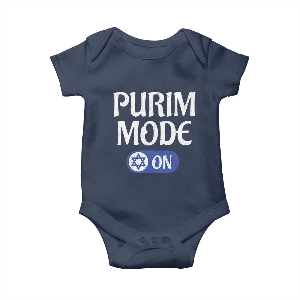 Funny Purim Mode On Baby Onesie Jewish Star of David TS09 Navy Print Your Wear