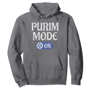 Funny Purim Mode On Hoodie Jewish Star of David TS09 Charcoal Print Your Wear