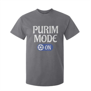 Funny Purim Mode On T Shirt For Kid Jewish Star of David TS09 Charcoal Print Your Wear