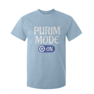 Funny Purim Mode On T Shirt For Kid Jewish Star of David TS09 Light Blue Print Your Wear