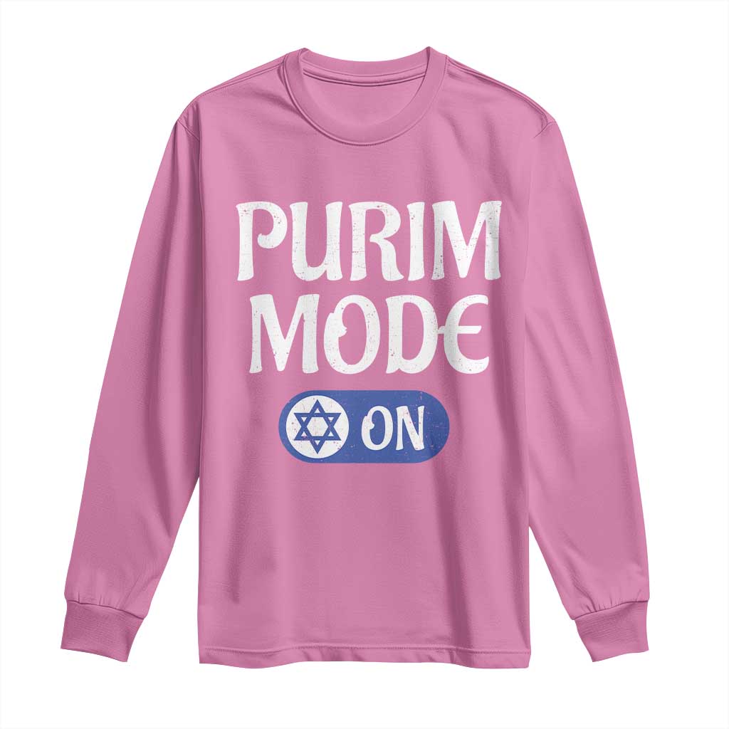Funny Purim Mode On Long Sleeve Shirt Jewish Star of David TS09 Azalea Print Your Wear