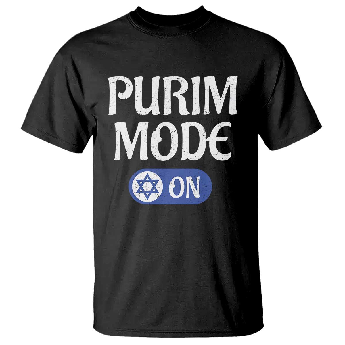 Funny Purim Mode On T Shirt Jewish Star of David TS09 Black Print Your Wear