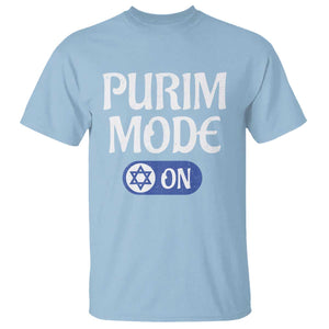 Funny Purim Mode On T Shirt Jewish Star of David TS09 Light Blue Print Your Wear