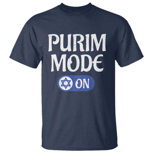Funny Purim Mode On T Shirt Jewish Star of David TS09 Navy Print Your Wear