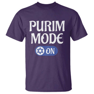 Funny Purim Mode On T Shirt Jewish Star of David TS09 Purple Print Your Wear