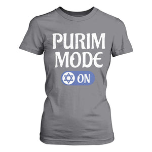 Funny Purim Mode On T Shirt For Women Jewish Star of David TS09 Charcoal Print Your Wear