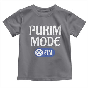 Funny Purim Mode On Toddler T Shirt Jewish Star of David TS09 Charcoal Print Your Wear