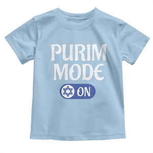 Funny Purim Mode On Toddler T Shirt Jewish Star of David TS09 Light Blue Print Your Wear