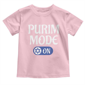 Funny Purim Mode On Toddler T Shirt Jewish Star of David TS09 Light Pink Print Your Wear