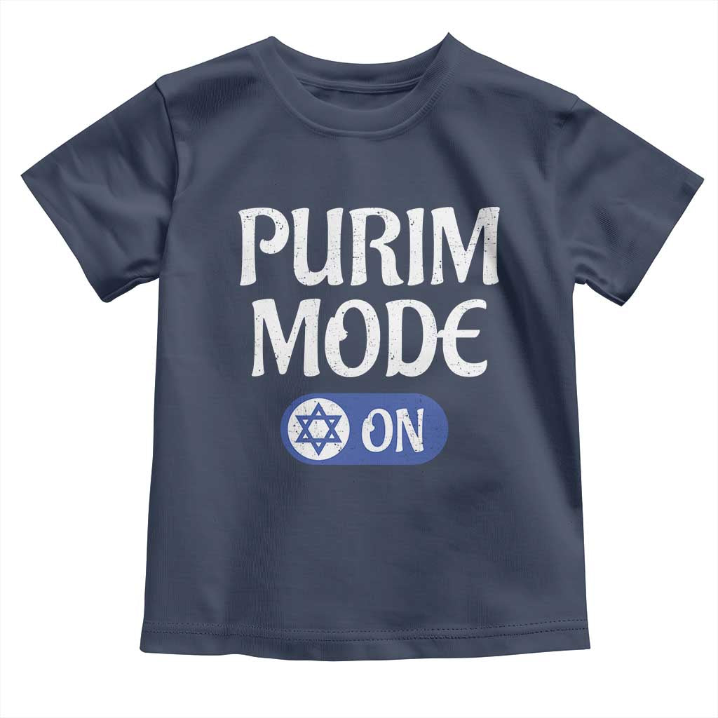 Funny Purim Mode On Toddler T Shirt Jewish Star of David TS09 Navy Print Your Wear