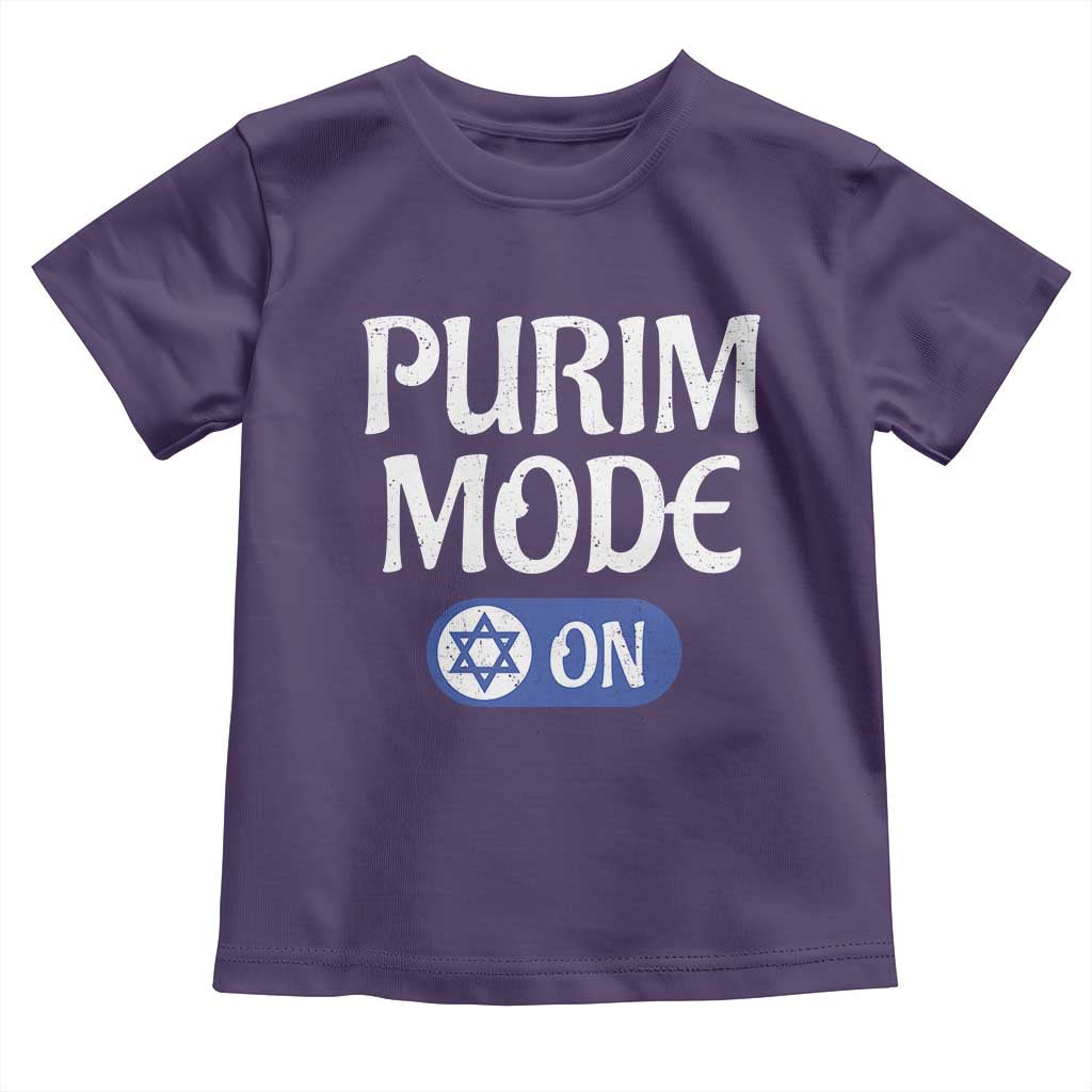 Funny Purim Mode On Toddler T Shirt Jewish Star of David TS09 Purple Print Your Wear