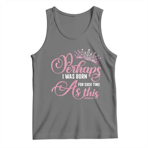 Funny Purim Queen Tank Top Perhaps I Was Born For Such Time As This TS09 Black Heather Print Your Wear