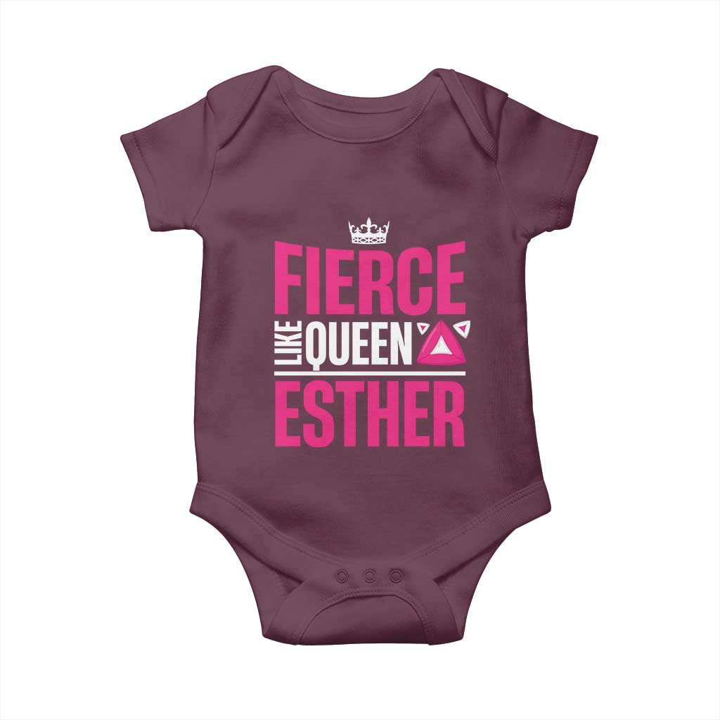 Purim Fierce Like Queen Esther Baby Onesie TS09 Maroon Print Your Wear