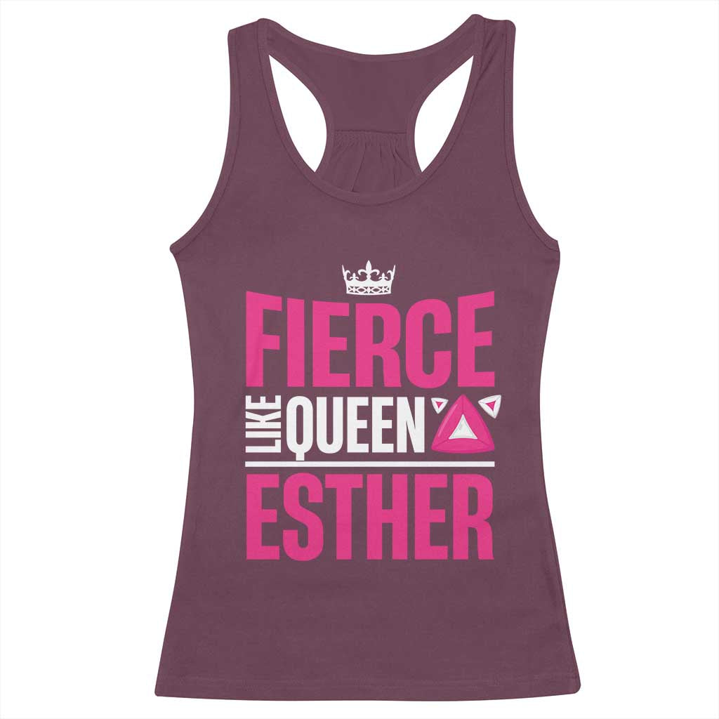 Purim Fierce Like Queen Esther Racerback Tank Top TS09 Maroon Print Your Wear