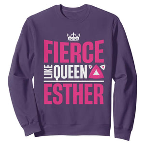 Purim Fierce Like Queen Esther Sweatshirt TS09 Purple Print Your Wear