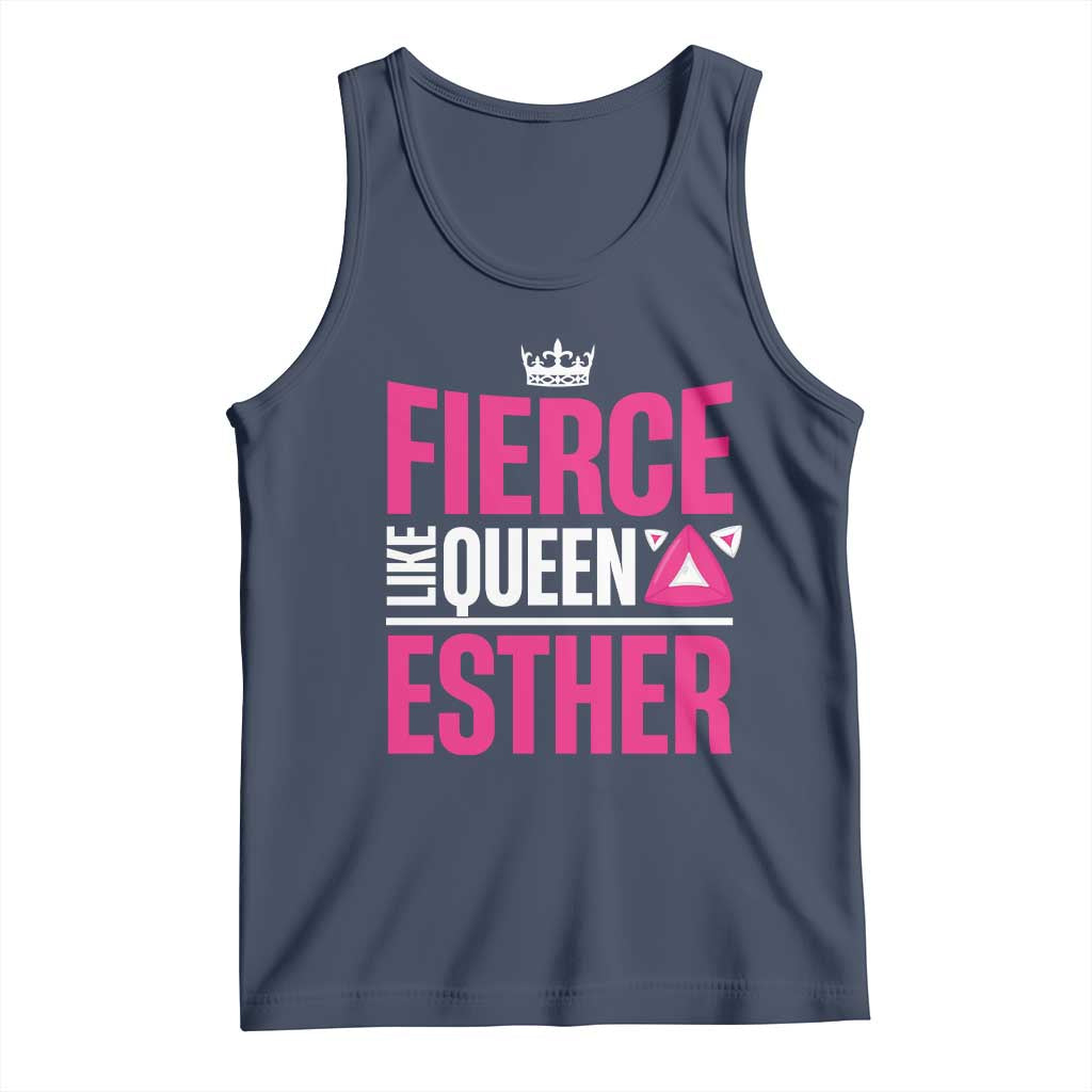 Purim Fierce Like Queen Esther Tank Top TS09 Navy Print Your Wear