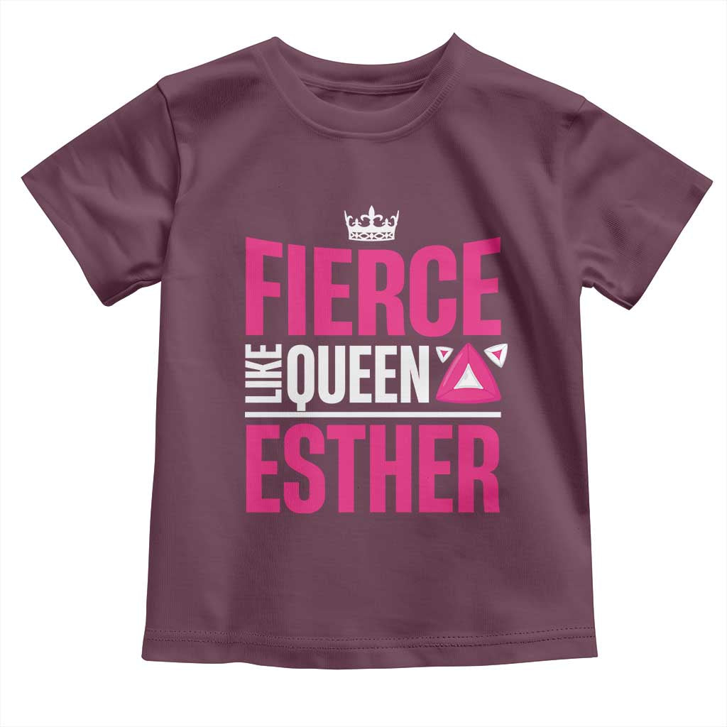 Purim Fierce Like Queen Esther Toddler T Shirt TS09 Maroon Print Your Wear