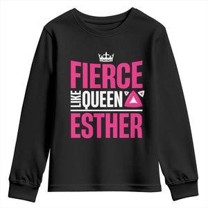 Purim Fierce Like Queen Esther Youth Sweatshirt TS09 Black Print Your Wear