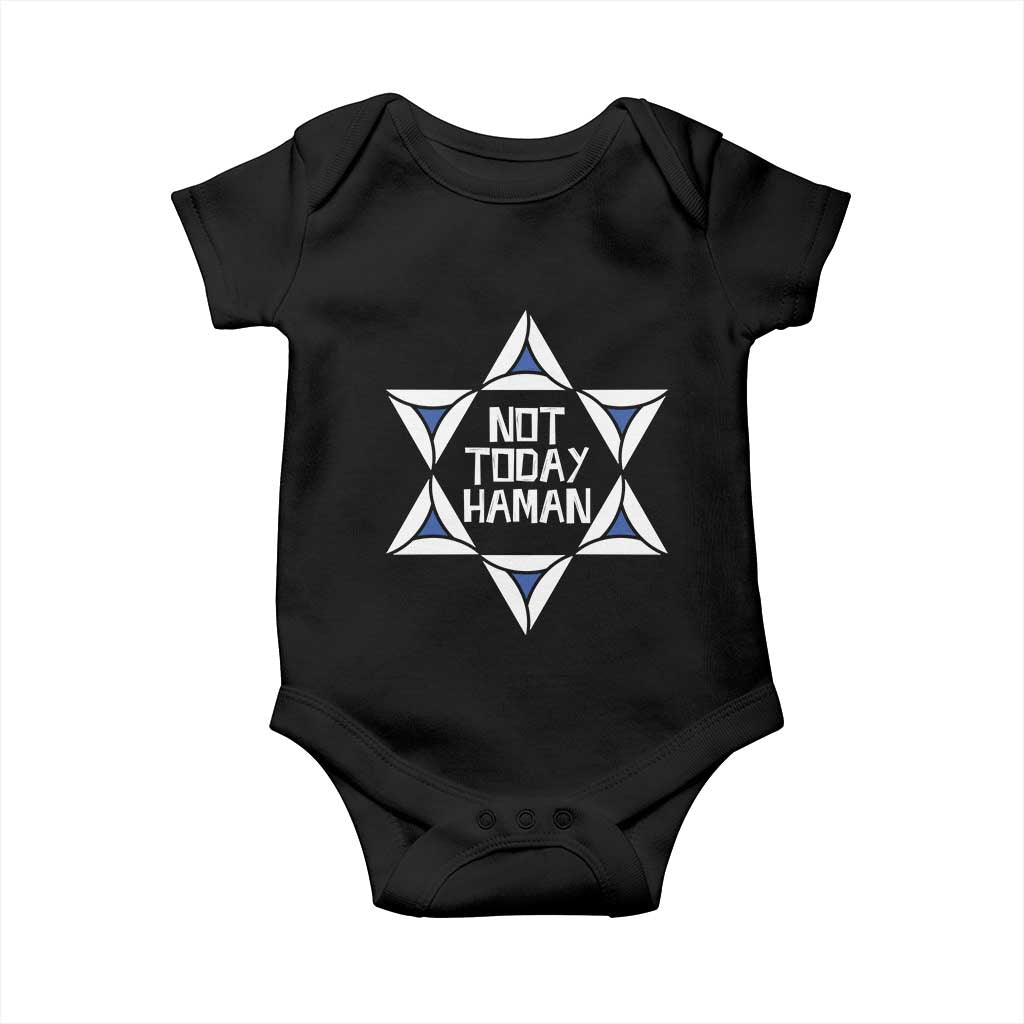 Not Today Haman Purim Baby Onesie Hamantash Jewish Star of David TS09 Black Print Your Wear
