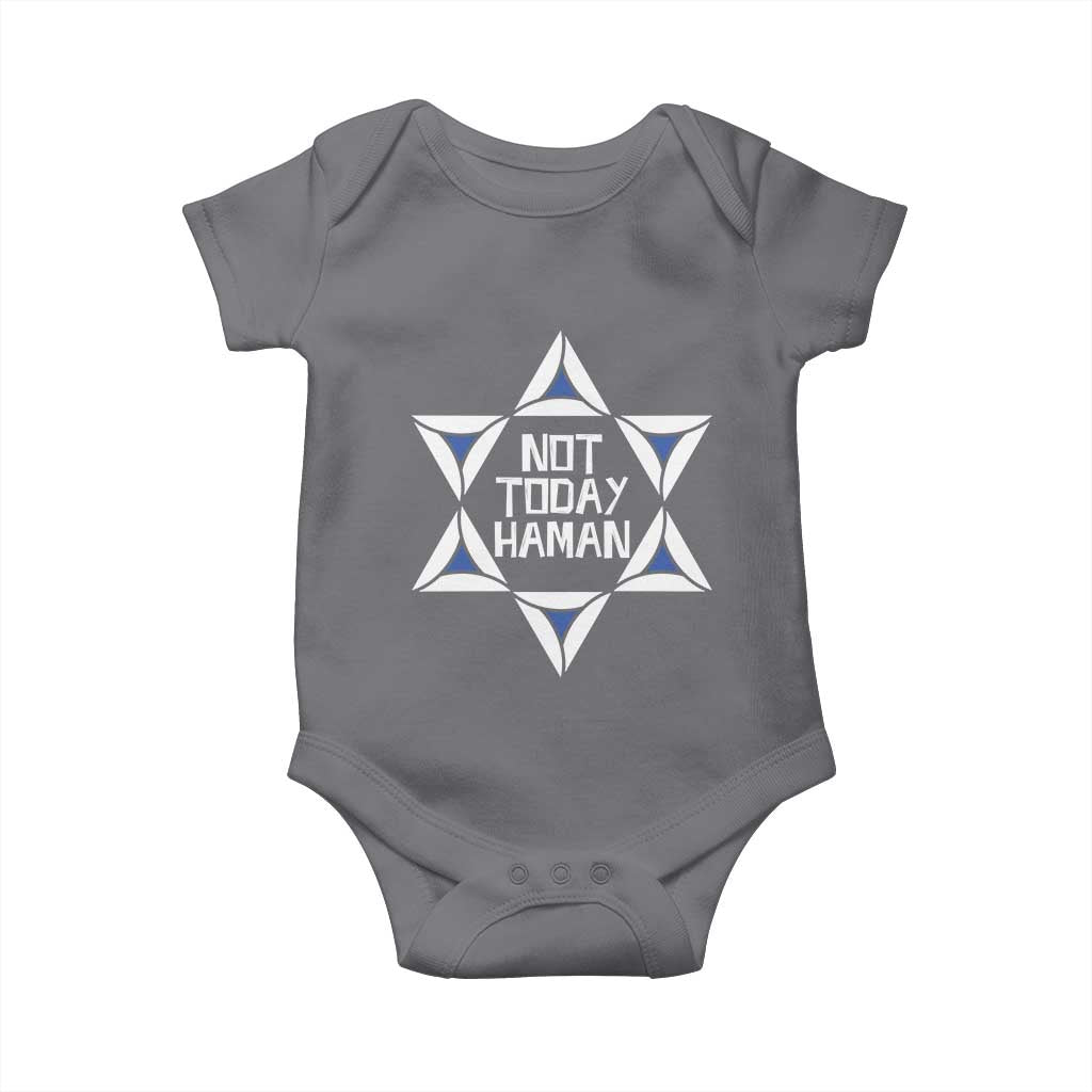 Not Today Haman Purim Baby Onesie Hamantash Jewish Star of David TS09 Charcoal Print Your Wear
