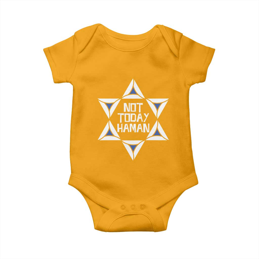 Not Today Haman Purim Baby Onesie Hamantash Jewish Star of David TS09 Gold Print Your Wear