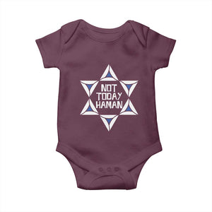 Not Today Haman Purim Baby Onesie Hamantash Jewish Star of David TS09 Maroon Print Your Wear