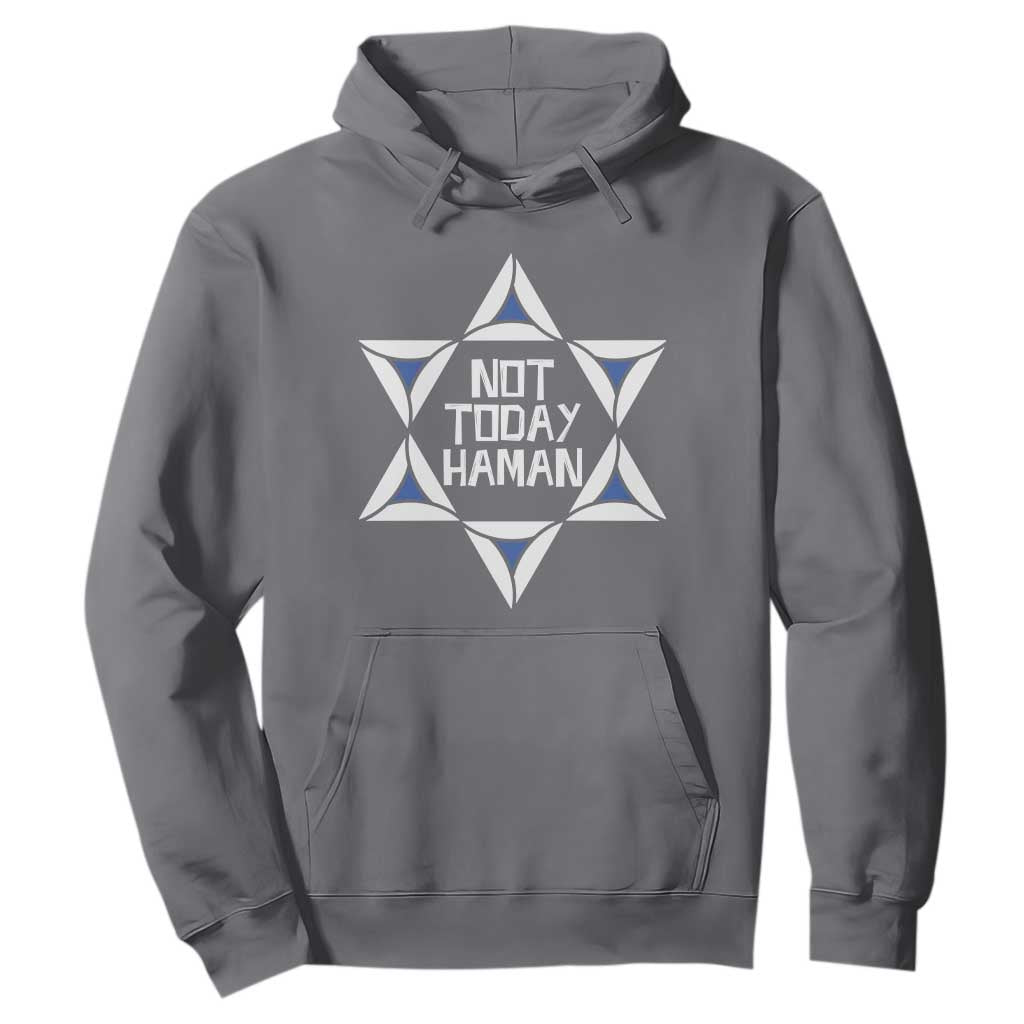 Not Today Haman Purim Hoodie Hamantash Jewish Star of David TS09 Charcoal Print Your Wear