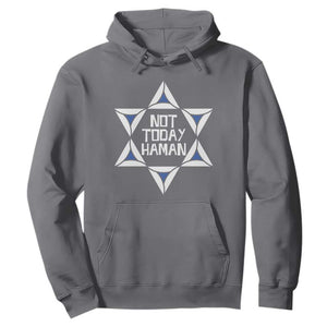 Not Today Haman Purim Hoodie Hamantash Jewish Star of David TS09 Charcoal Print Your Wear