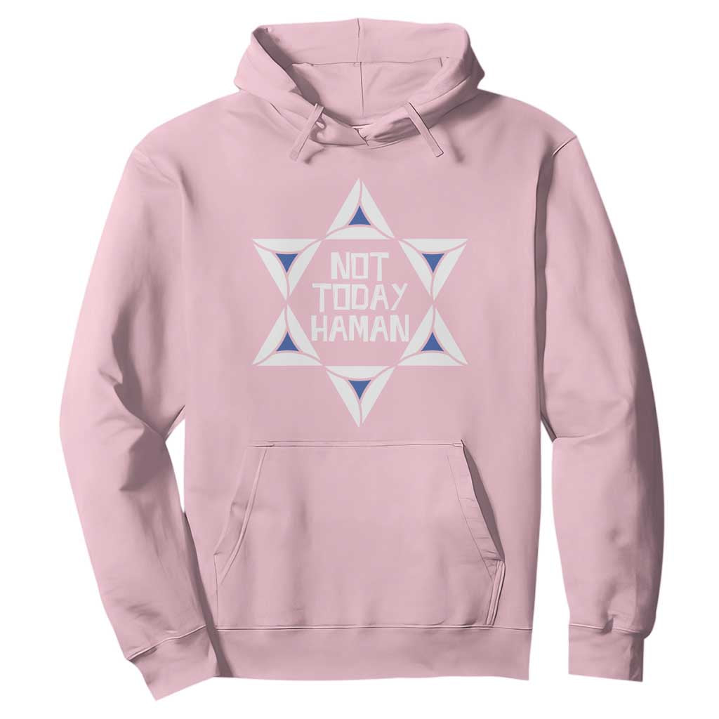 Not Today Haman Purim Hoodie Hamantash Jewish Star of David TS09 Light Pink Print Your Wear