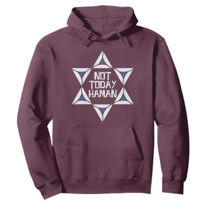 Not Today Haman Purim Hoodie Hamantash Jewish Star of David TS09 Maroon Print Your Wear