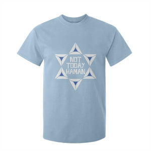 Not Today Haman Purim T Shirt For Kid Hamantash Jewish Star of David TS09 Light Blue Print Your Wear