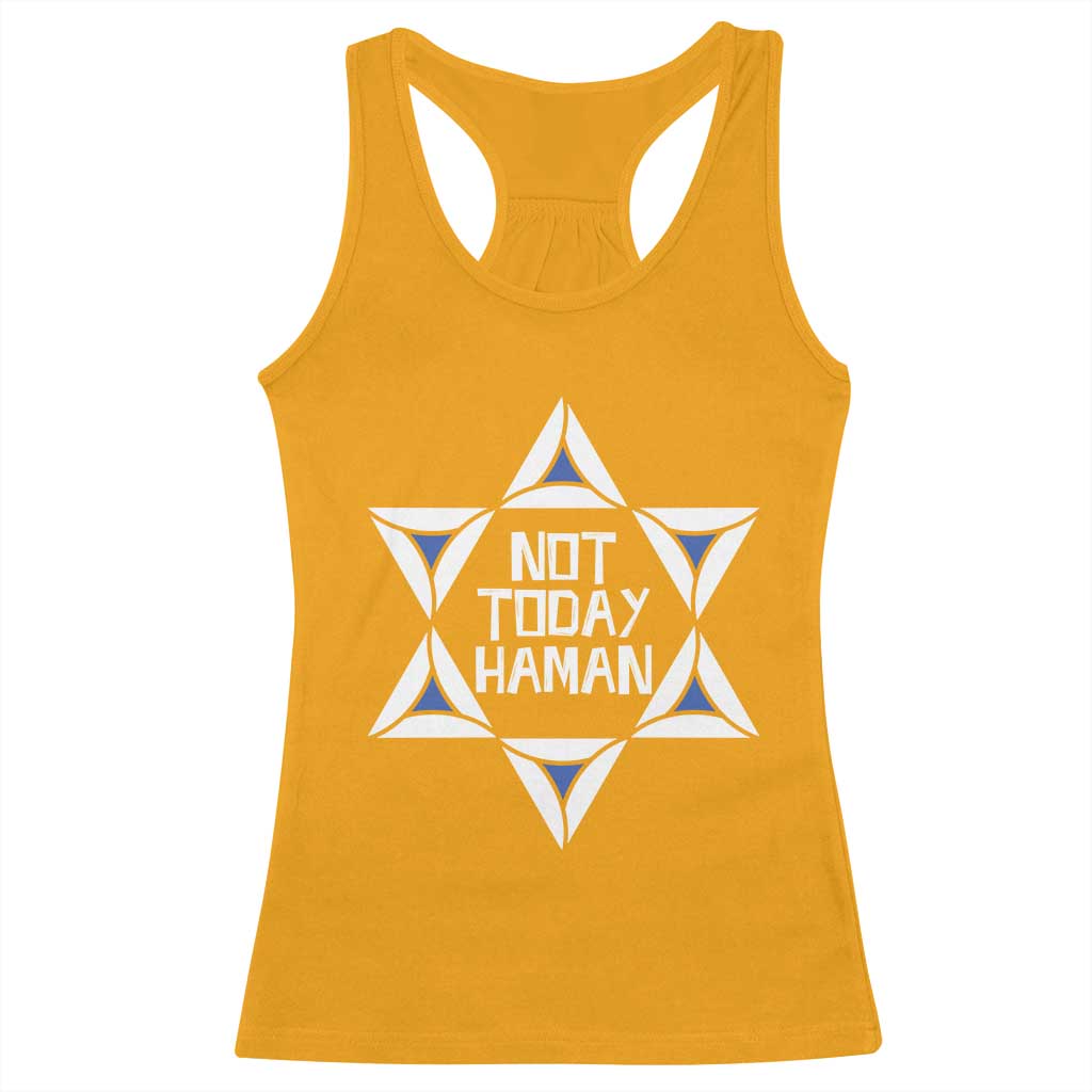 Not Today Haman Purim Racerback Tank Top Hamantash Jewish Star of David TS09 Gold Print Your Wear