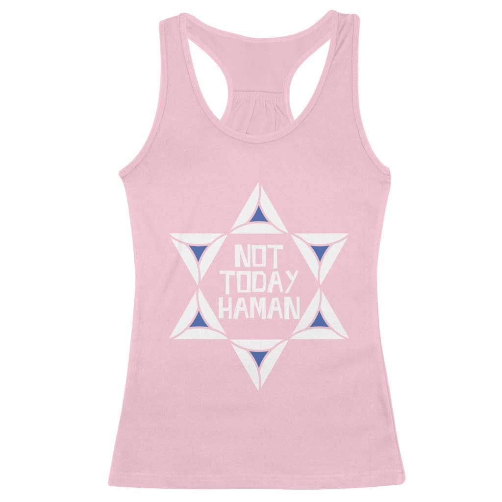 Not Today Haman Purim Racerback Tank Top Hamantash Jewish Star of David TS09 Light Pink Print Your Wear