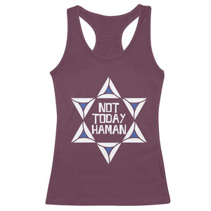 Not Today Haman Purim Racerback Tank Top Hamantash Jewish Star of David TS09 Maroon Print Your Wear