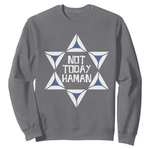 Not Today Haman Purim Sweatshirt Hamantash Jewish Star of David TS09 Charcoal Print Your Wear