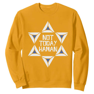 Not Today Haman Purim Sweatshirt Hamantash Jewish Star of David TS09 Gold Print Your Wear