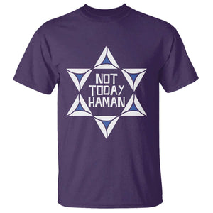 Not Today Haman Purim T Shirt Hamantash Jewish Star of David TS09 Purple Print Your Wear
