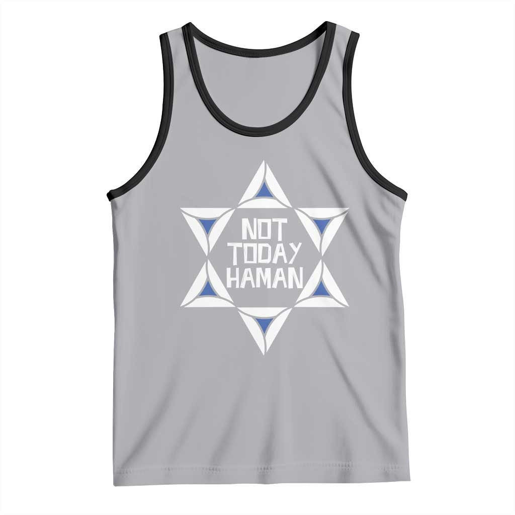 Not Today Haman Purim Tank Top Hamantash Jewish Star of David TS09 Athletic Heather Black Print Your Wear
