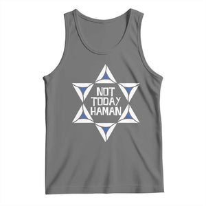 Not Today Haman Purim Tank Top Hamantash Jewish Star of David TS09 Black Heather Print Your Wear