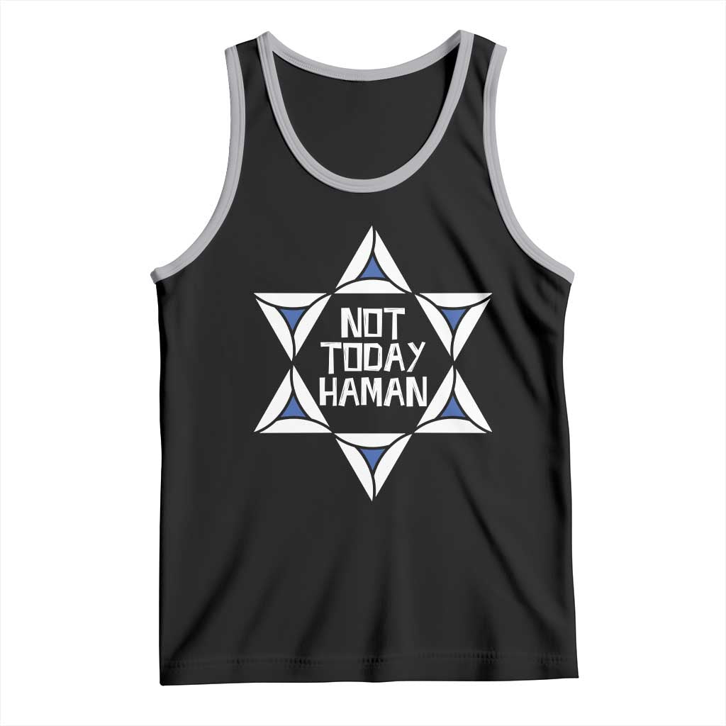 Not Today Haman Purim Tank Top Hamantash Jewish Star of David TS09 Black Athletic Heather Print Your Wear