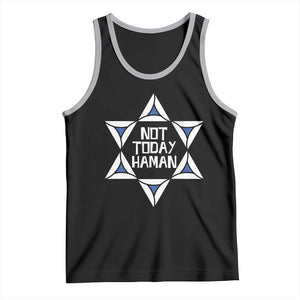 Not Today Haman Purim Tank Top Hamantash Jewish Star of David TS09 Black Athletic Heather Print Your Wear