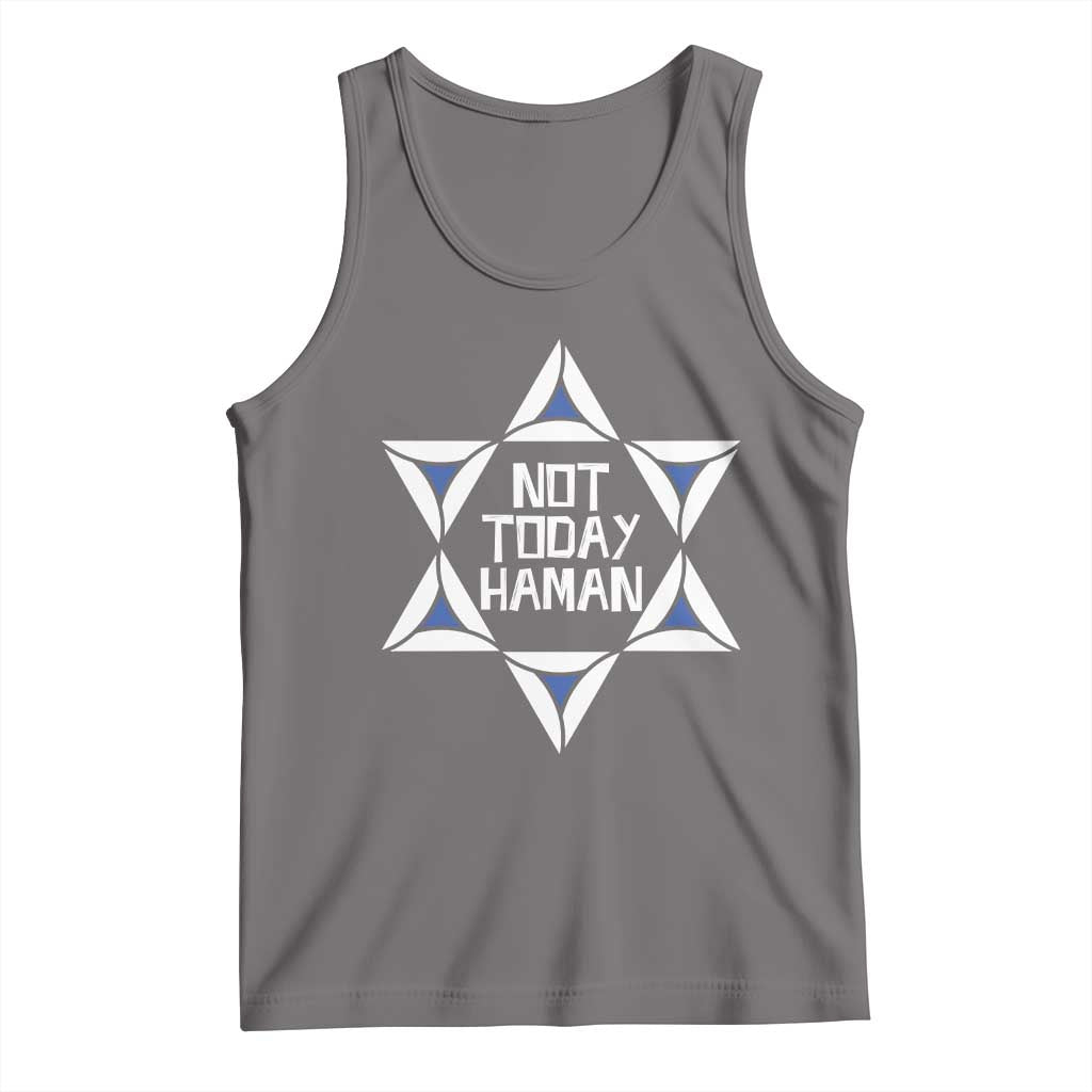 Not Today Haman Purim Tank Top Hamantash Jewish Star of David TS09 Deep Heather Print Your Wear