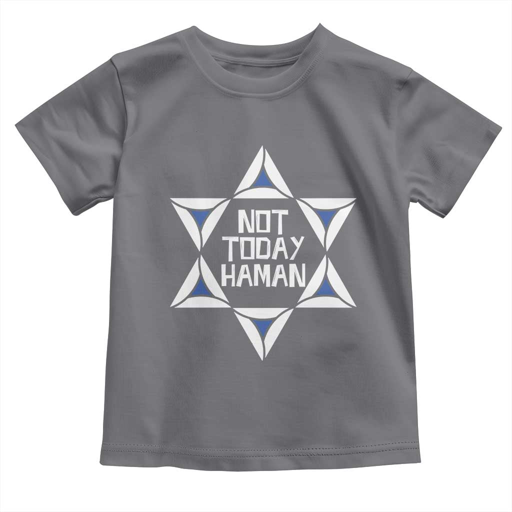 Not Today Haman Purim Toddler T Shirt Hamantash Jewish Star of David TS09 Charcoal Print Your Wear