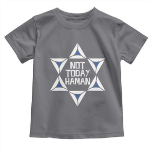 Not Today Haman Purim Toddler T Shirt Hamantash Jewish Star of David TS09 Charcoal Print Your Wear