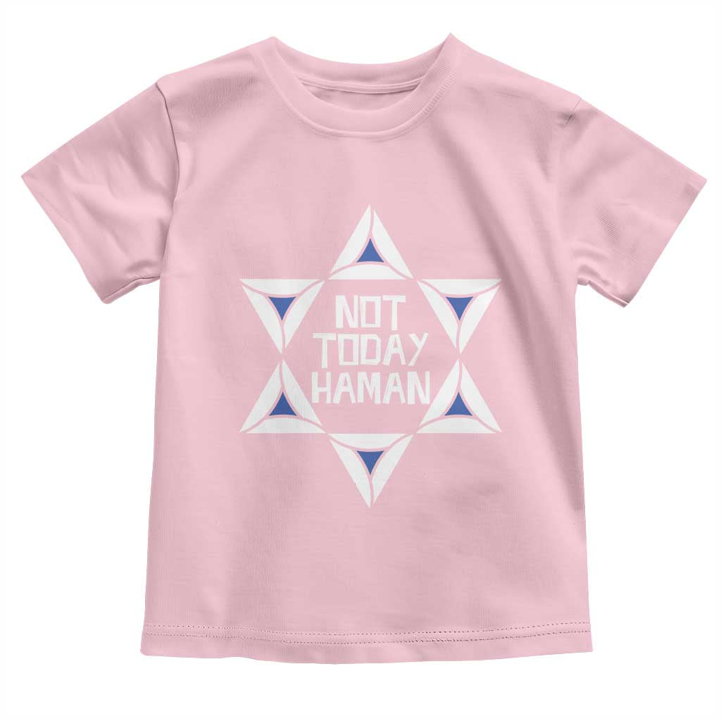 Not Today Haman Purim Toddler T Shirt Hamantash Jewish Star of David TS09 Light Pink Print Your Wear